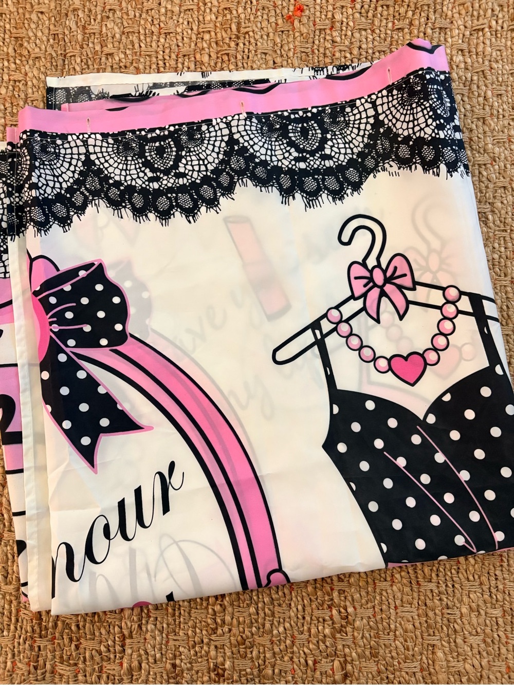 Shower Curtain -
Pink & Black Fashion Print Decorative Bathroom Glamour Girls